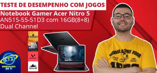 Acer nitro 5 51D3 teste com jogos